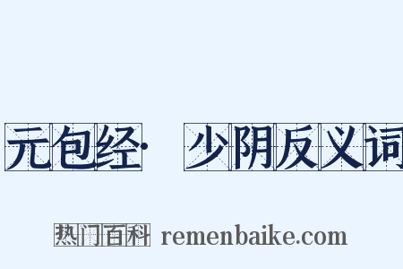 元包经·少阴反义词是什么意思的图片